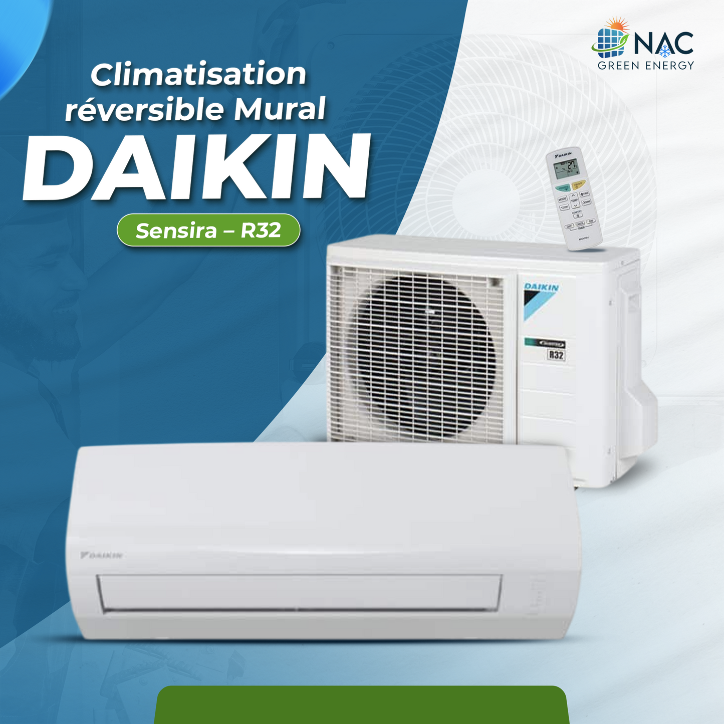 Climatisation réversible Mural DAIKIN – Sensira – R32